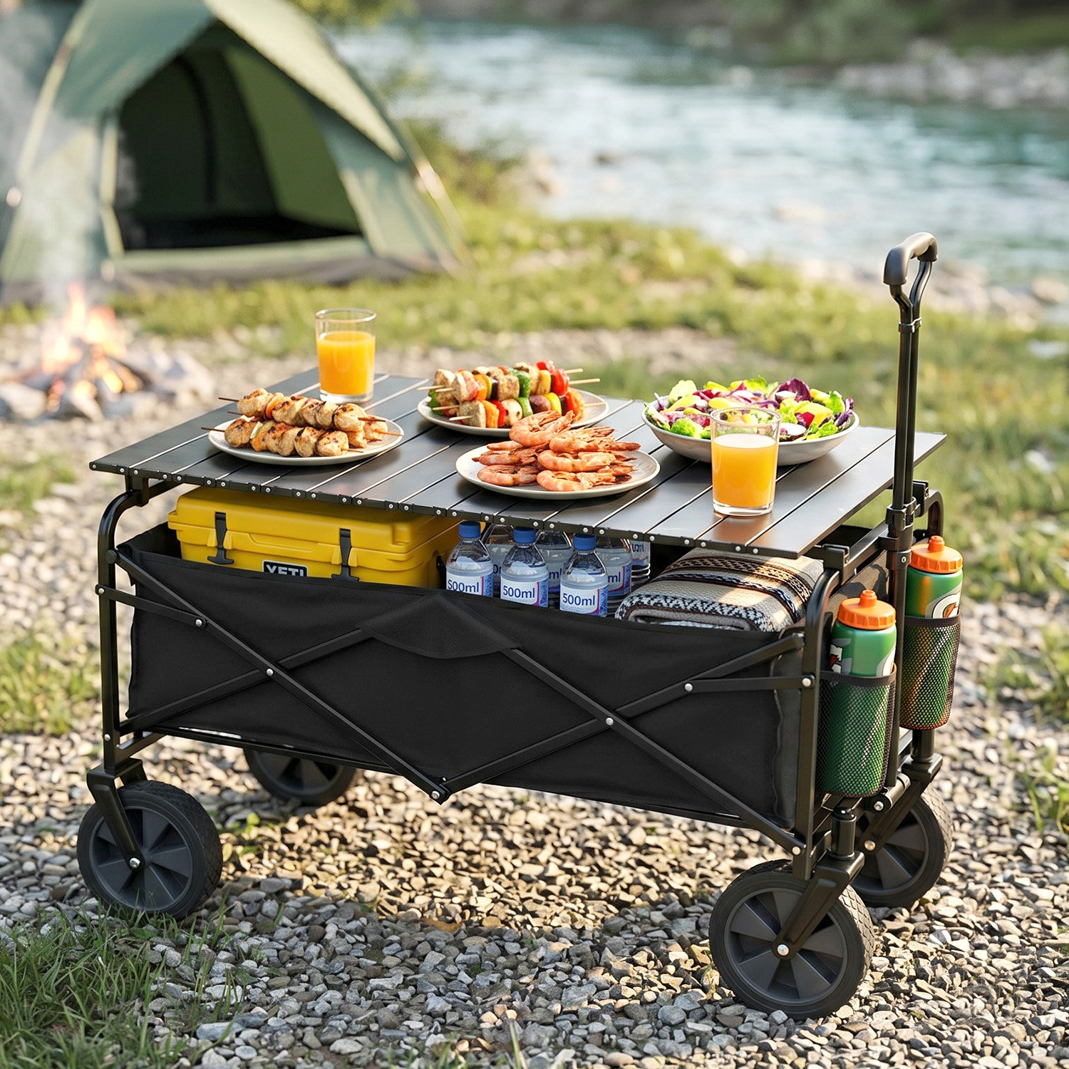 FDW Collapsible Wagon Garden Cart Folding Table | Wayfair